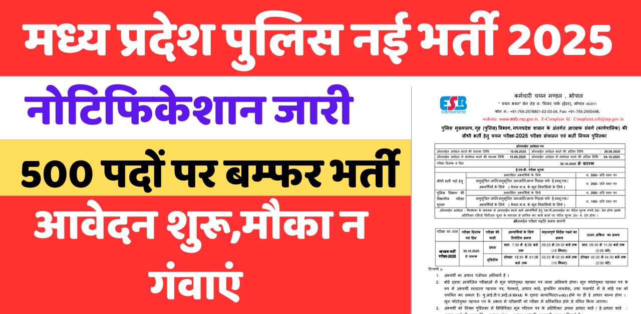 MP Police ASI & Subedar Recruitment 2025